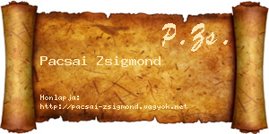 Pacsai Zsigmond névjegykártya