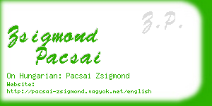 zsigmond pacsai business card